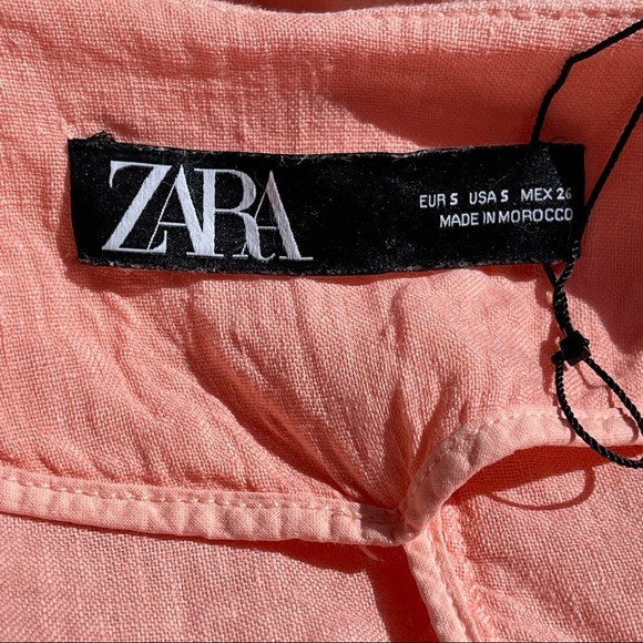 ZARA Linen Oversized  Top Cardigan with Pockets size Small - Picture 4 of 16